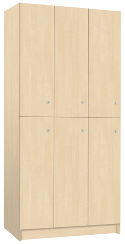 Garderoben-Spind 6-türig, Holz: Holz Birke 1715 BS